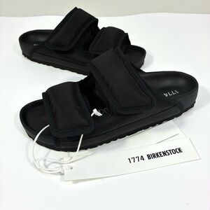 Birkenstock 1774 Arizona Cosny Nylon Sandals Black 37 6 NEW 1030431 Two Straps